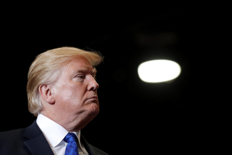 U.S. President Donald Trump speasks at a campaign rally in Las Vegas