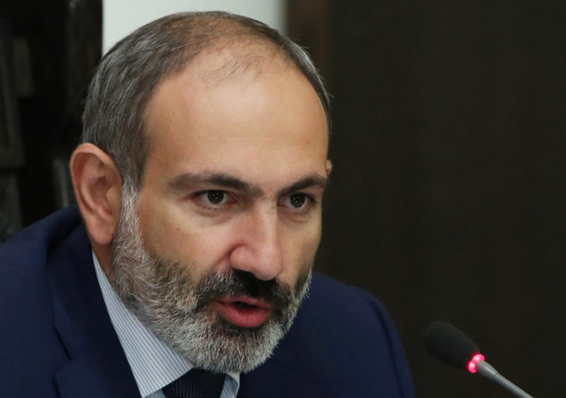Armenian PM Pashinyan speaks during a cabinet meeting in Yerevan