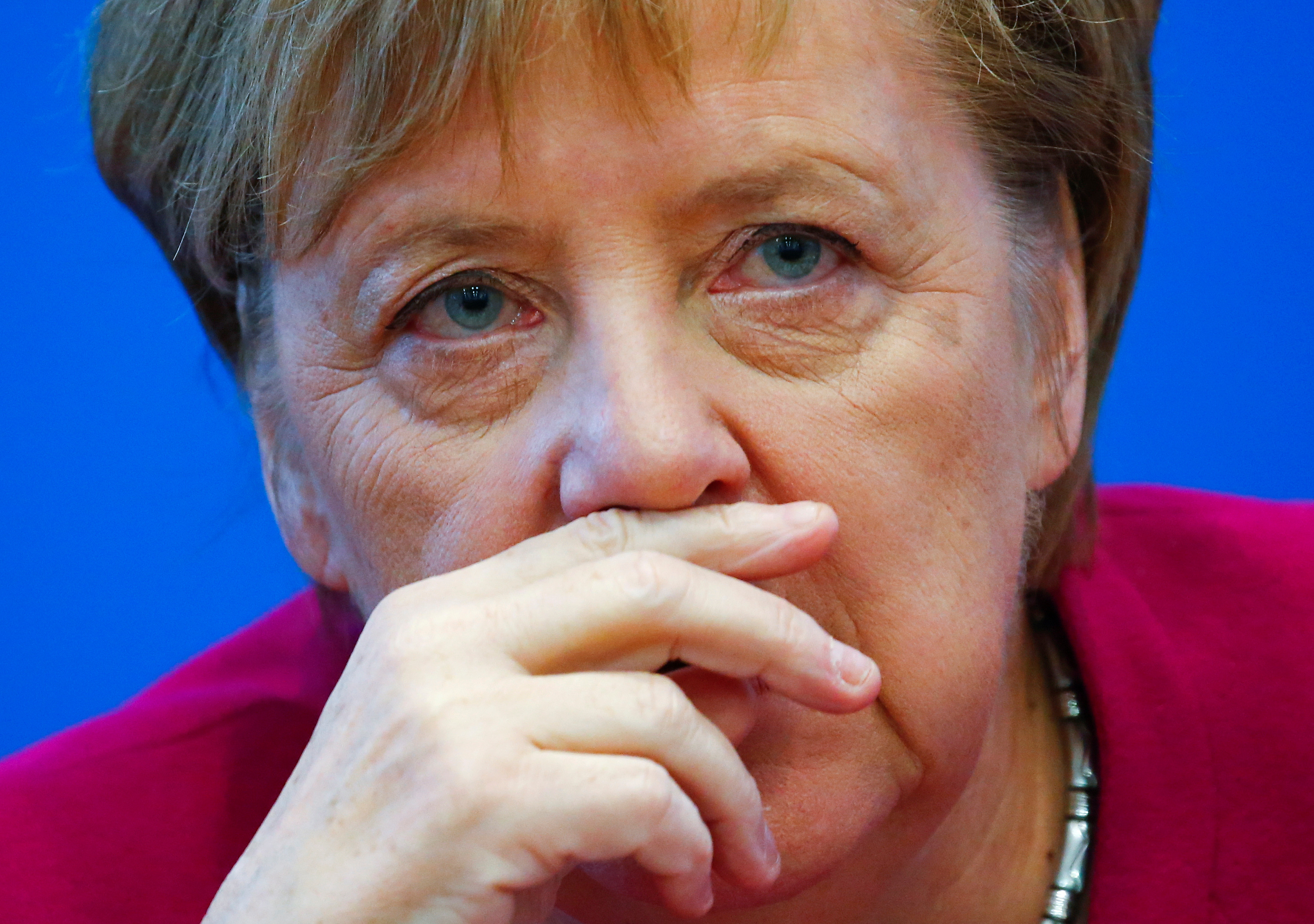 German Chancellor Merkel attends a board meeting following the Hesse state election in Berlin