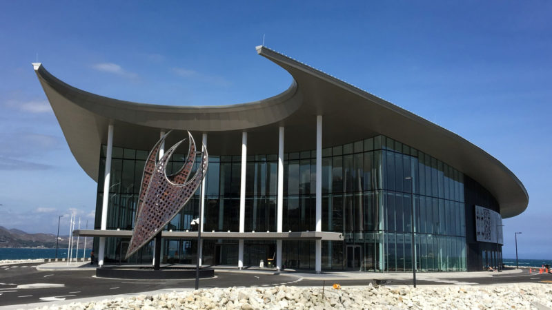 A general view shows the APEC Haus building in Port Moresby