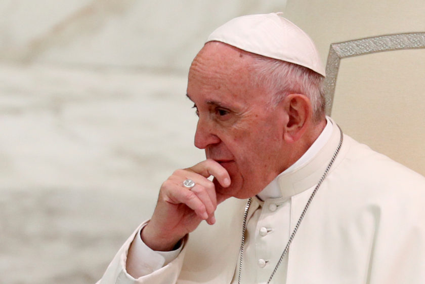 FILE PHOTO: Pope Francis leads an audience at the Vatican