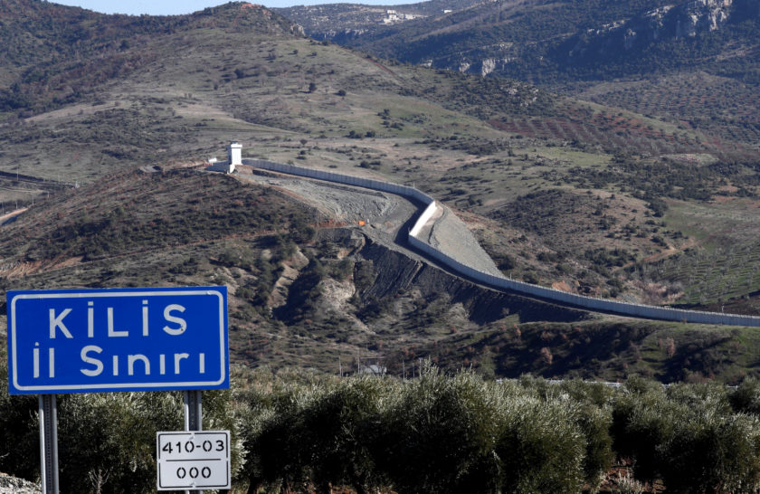 FILE PHOTO: A wall along the border between Turkey and Syria is seen in Kilis province
