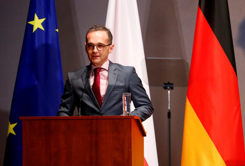FILE PHOTO: German Foreign Minister Heiko Maas addresses an event discussing issue of '100 years of German Polish policy' in Berlin