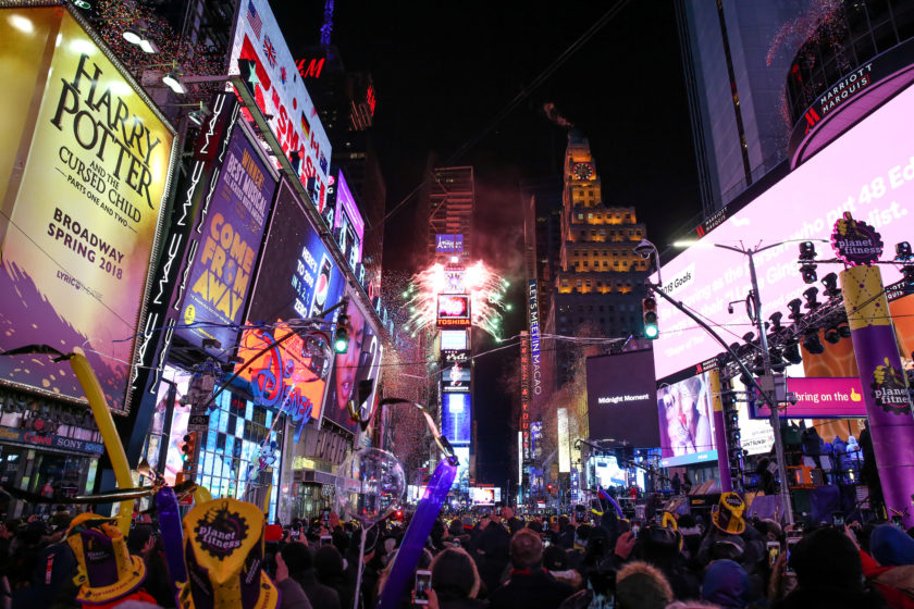 FILE PHOTO: Revelers celebrate the New Year's Eve in Times Square in New York