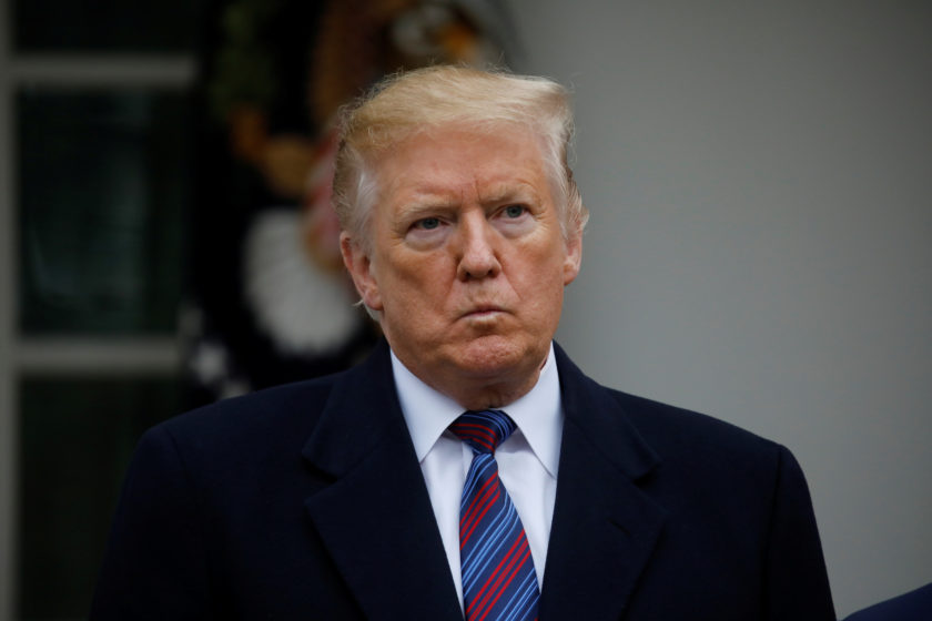 President Trump speaks to reporters after meeting with members of Congress at the White House in Washington