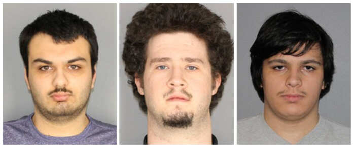 Handout photo of Vetromile, Colaneri and Crysel, arrested after planning to bomb a Muslim community in upstate New York