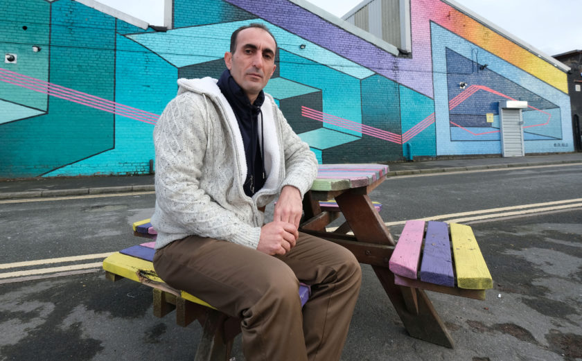 Iranian asylum seeker Babak Hajipour poses for a photograph in Liverpool