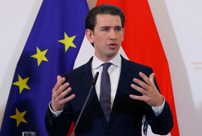 Austria's Chancellor Kurz addresses the media in Vienna