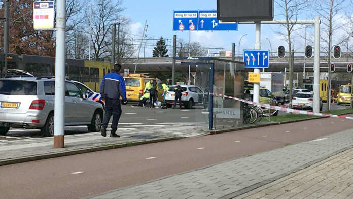 The site of a shooting is pictured in Utrecht