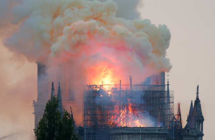 Fire at Notre Dame Cathedral in Paris