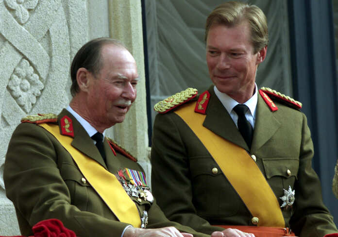 FILE PHOTO: GRAND DUKE HENRI OF LUXEMBOURG SMILES AT HIS FATHER JEAN.