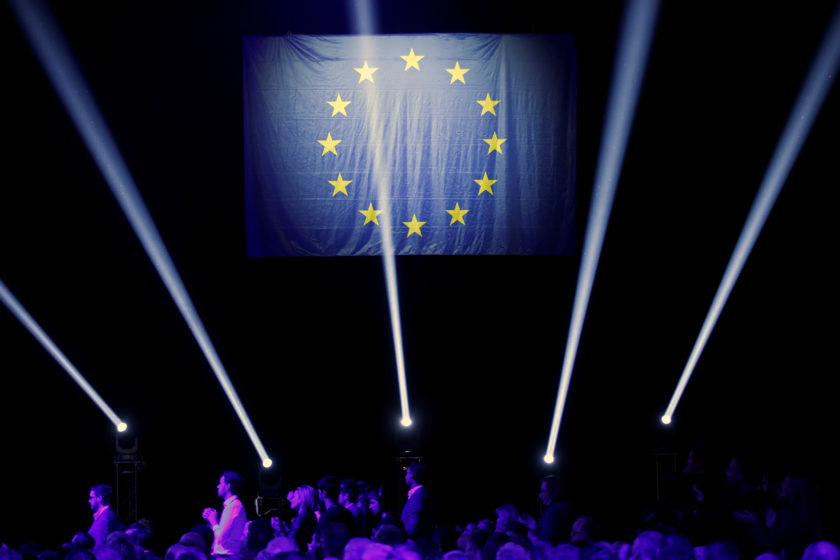 FILE PHOTO: Supporters attend a political rally of the Renaissance (Renewal) list for the European elections, in Strasbourg