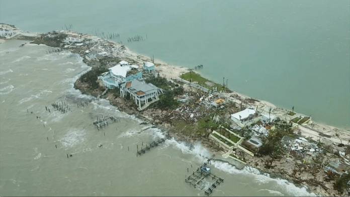 Aerial view shows devastation after hurricane Dorian hit the Abaco Islands in the Bahamas