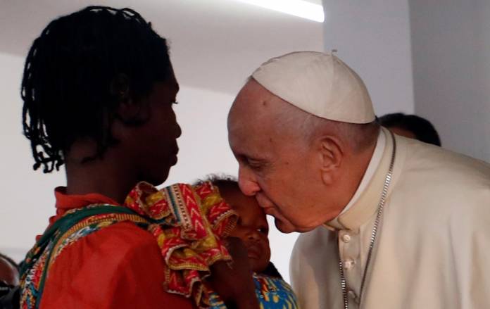 Pope Francis visits Zimpeto hospital on the outskirts of Maputo