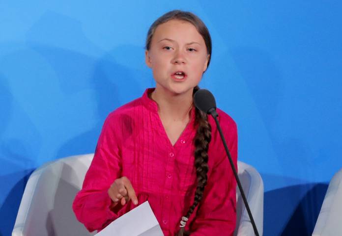16-year-old Swedish Climate activist Greta Thunberg speaks at the 2019 United Nations Climate Action Summit at U.N. headquarters in New York City, New York, U.S.