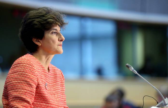 European Internal Market Commissioner-designate Sylvie Goulard of France attends her hearing before the European Parliament in Brussels