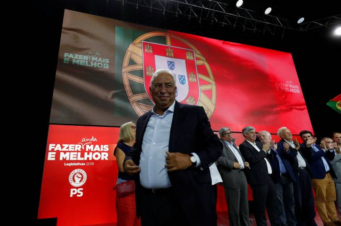 Portugal's Prime Minister and Socialist Party (PS) candidate Antonio Costa attends an electoral campaign rally in Lisbon