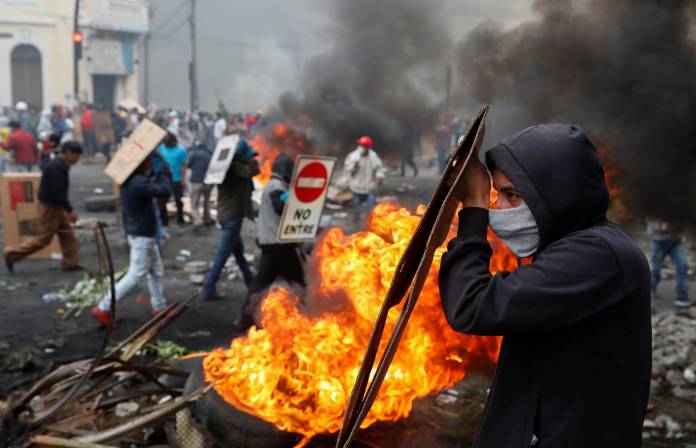 Protest against Ecuador's President Moreno's austerity measures in Quito