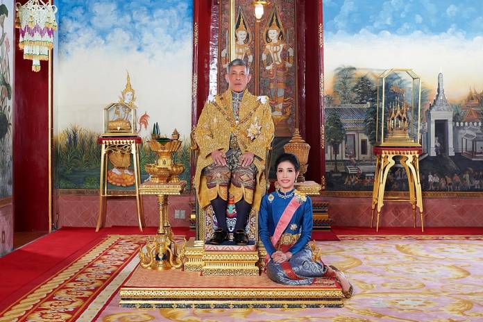 Thailand's King Maha Vajiralongkorn and General Sineenat Wongvajirapakdi, the royal consort are seen in this undated handout photo obtained by Reuters