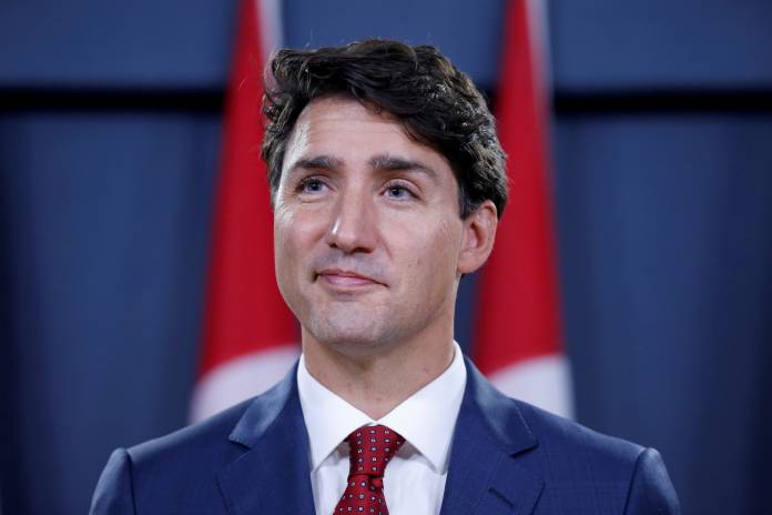 FILE PHOTO: Canada's PM Trudeau takes part in a news conference in Ottawa