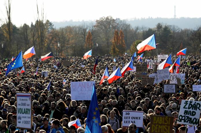 Anti-government protest rally in Prague
