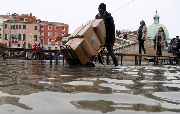 Flooding in the lagoon city of Venice