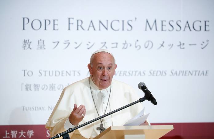 Pope Francis visits Japan.