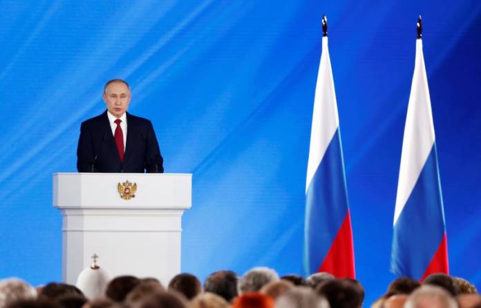 Russian President Vladimir Putin delivers his annual state of the nation address to the Federal Assembly in Moscow