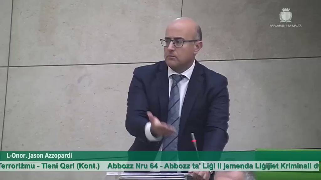 Jason Azzopardi in Parliament