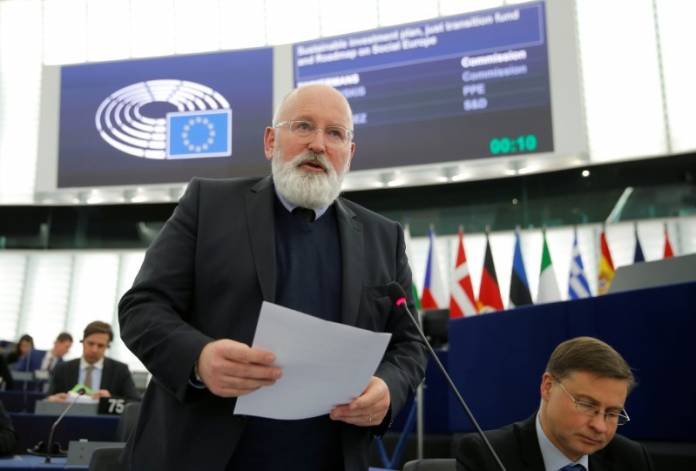 European Commission Vice-President Frans Timmermans addresses the European Parliament in Strasbourg