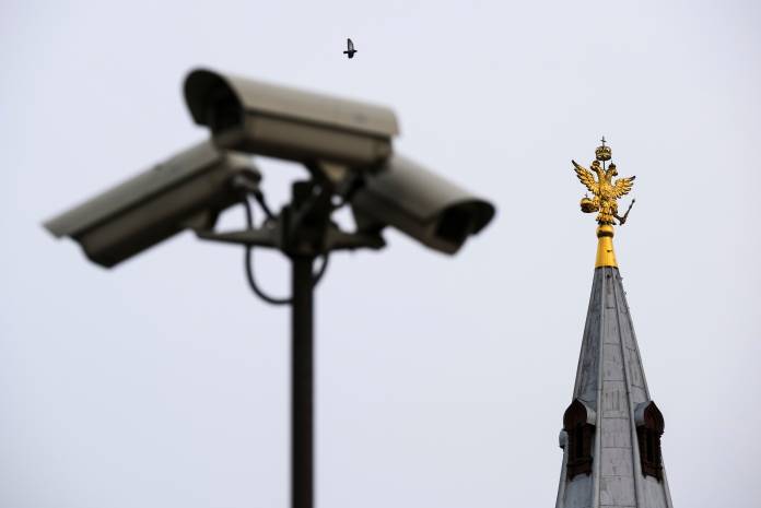 CCTV cameras are seen in central Moscow CCTV cameras are seen in central Moscow