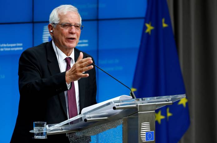 FILE PHOTO: European Union foreign ministers hold an emergency meeting to discuss ways to try to save the Iran nuclear deal, in Brussels