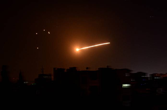 Light in the sky is seen in Damascus