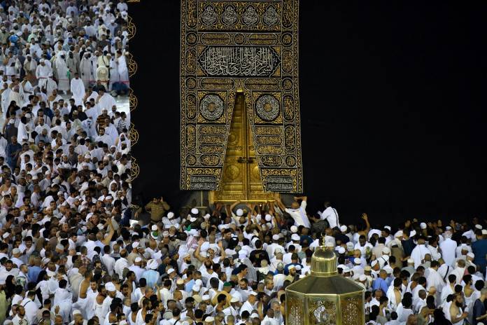Muslims perform Umrah around the holy Kaaba at the Great Mosque during the holy fasting month of Ramadan in Mecca