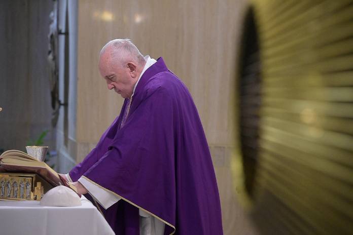 Pope Francis leads the daily Santa Marta Mass at the Vatican