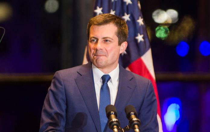 Democratic U.S. presidential candidate Pete Buttigieg announces his withdrawal from the 2020 U.S> presidential race during event in South Bend, Indiana