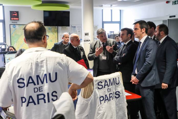 French President Emmanuel Macron visits Necker Hospital in Paris French President Emmanuel Macron visits Necker Hospital in Paris