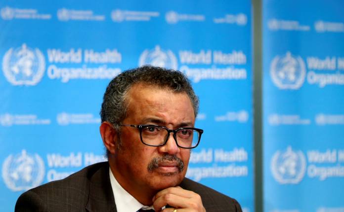 FILE PHOTO: World Health Organization holds daily news briefing on coronavirus, in Geneva FILE PHOTO: World Health Organization holds daily news briefing on coronavirus, in Geneva