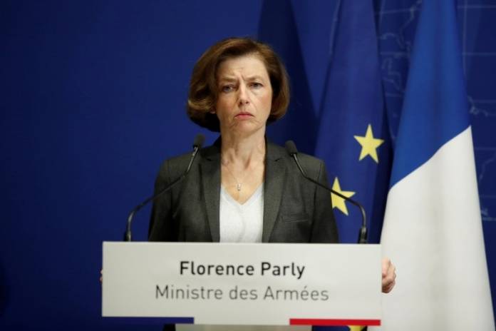 FILE PHOTO: French Armed Forces Minister Florence Parly during a news conference in Paris FILE PHOTO: French Armed Forces Minister Florence Parly during a news conference in Paris