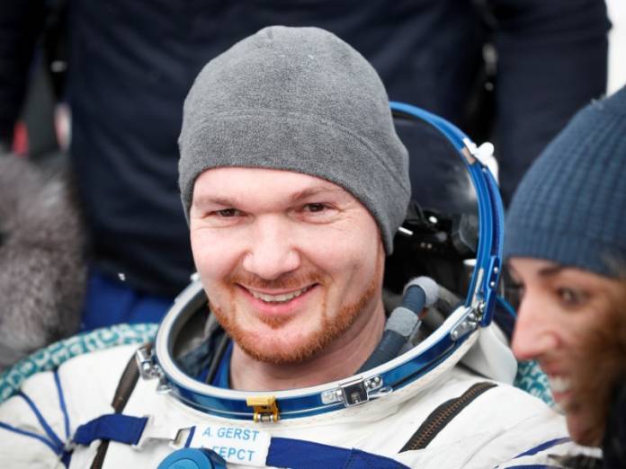 FILE PHOTO: International Space Station crew member Gerst rests after landing near Zhezkazgan