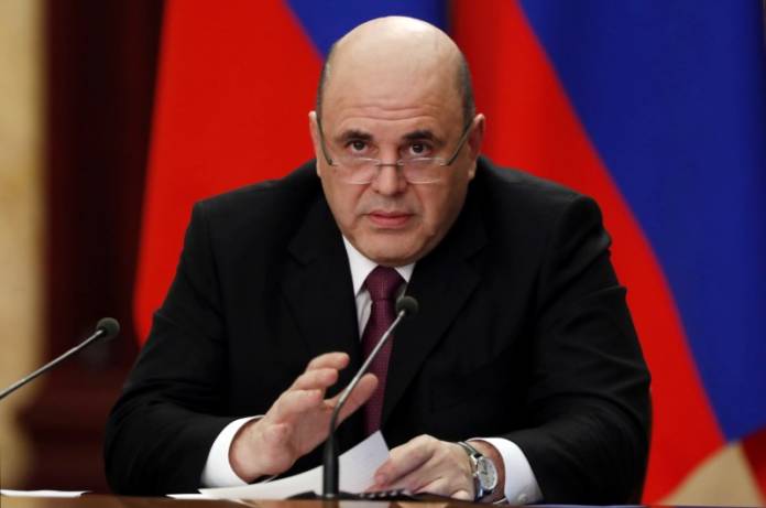 Russian Prime Minister Mikhail Mishustin chairs a meeting on the development of the electronics industry in Moscow