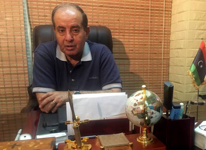 FILE PHOTO: Libyan former interim Prime Minister Mahmoud Jibril talks during an interview with Reuters in Cairo