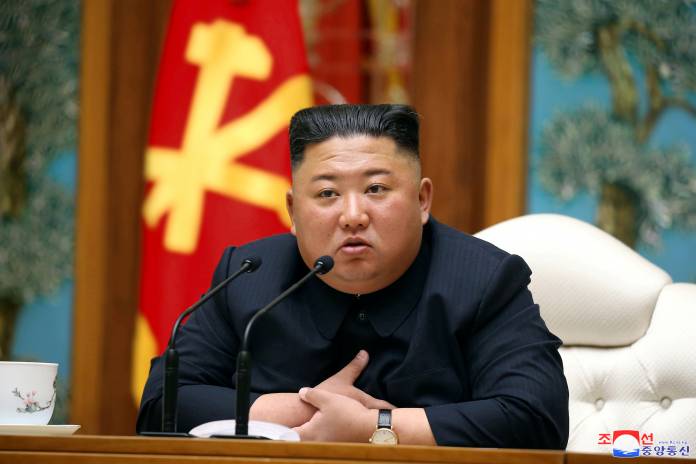 FILE PHOTO: North Korean leader Kim Jong Un takes part in a meeting of the Political Bureau of the Central Committee of the Workers' Party of Korea