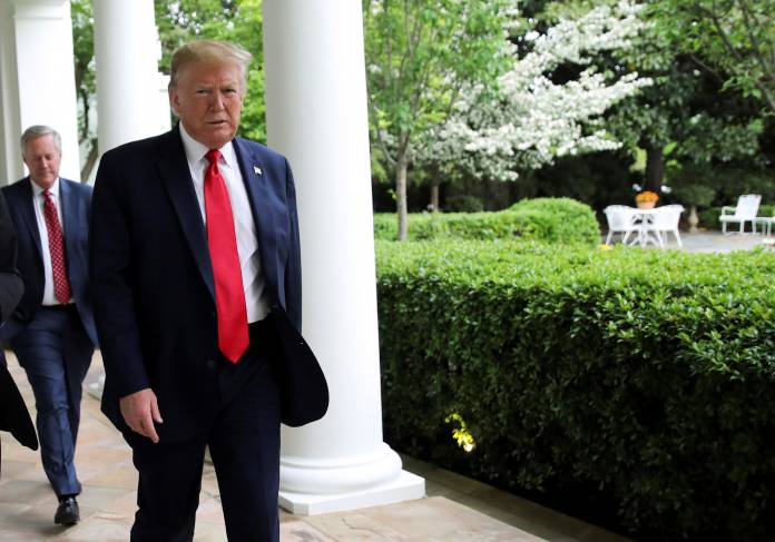 U.S. President Trump talks with Reuters in interview at the White House in Washington