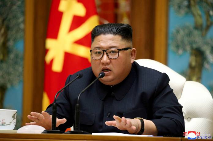 FILE PHOTO: North Korean leader Kim Jong Un takes part in a meeting of the Political Bureau of the Central Committee of the Workers' Party of Korea