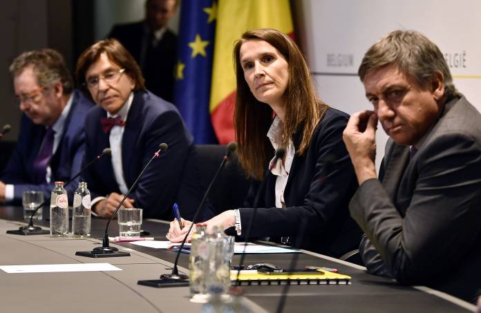 Belgium's PM Wilmes holds a news conference amid the coronavirus disease (COVID-19) outbreak in Brussels