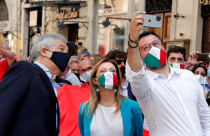 Protest against the government of Prime Minister Giuseppe Conte in Rome