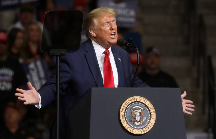 U.S. President Donald Trump holds his first re-election campaign rally in several months in Tulsa, Oklahoma