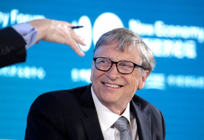 Bill Gates, Co-Chair of Bill & Melinda Gates Foundation, attends a conversation at the 2019 New Economy Forum in Beijing