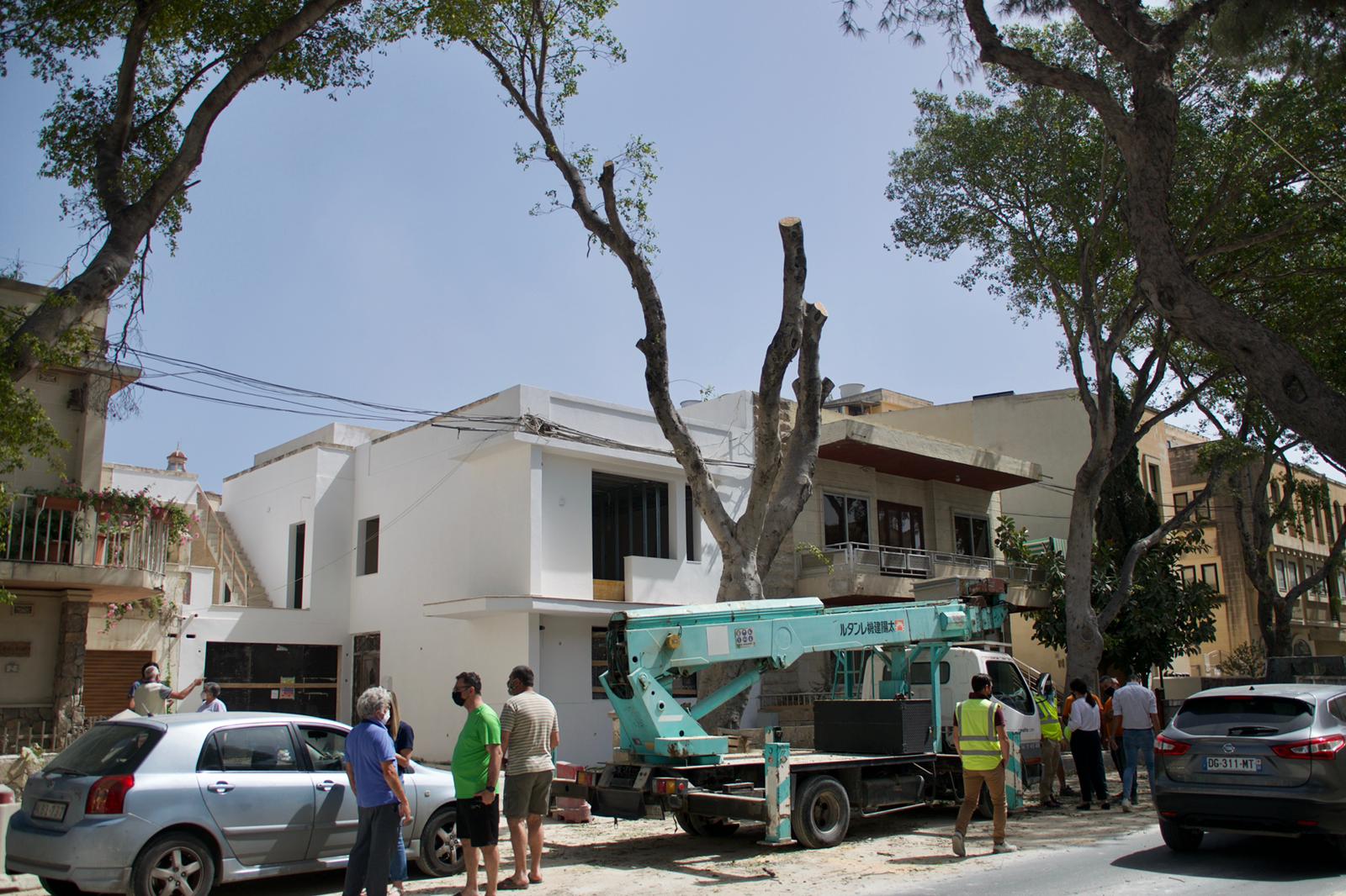 Watch: Attard residents stop Infrastructure Malta from chopping down protected trees - Vimarsana News